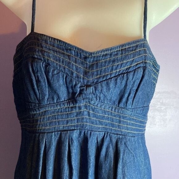 JFW Women's Denim Sundress Size 7 Blue Sleeveless Jean Dress Summer Casual - Picture 2 of 4